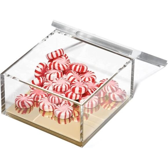 Acrylic Desk Organizer w/Gold Base – Functional & Elegant Odds & Ends Box - Picture 7 of 8